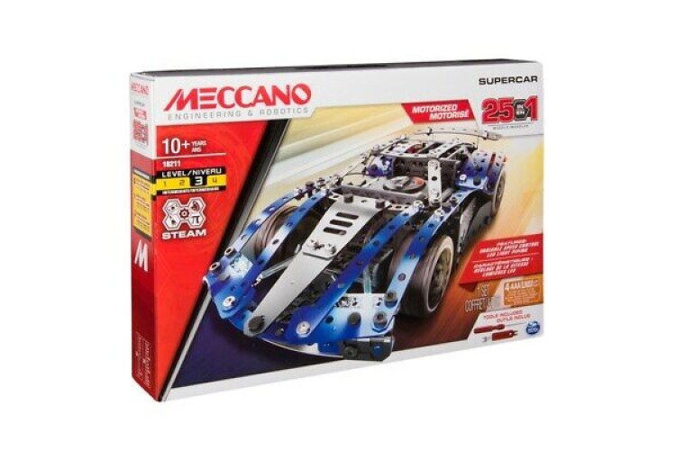 Meccano Super Car 25 in 1 Blue Car construction set