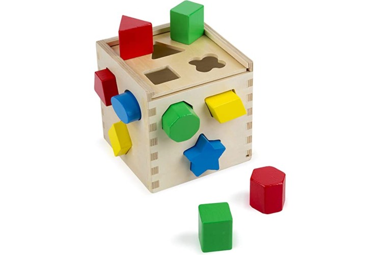 Melissa & Doug wooden shape sorting cube 