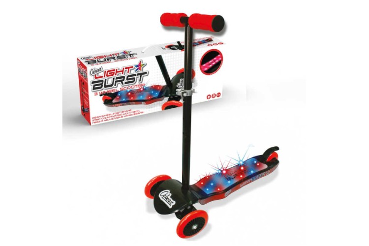 Ozbozz Light Burst Scooter - Red / Black 