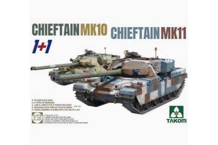 Takom Chieftain Mk11 n Mk10 1:72 scale kit model 