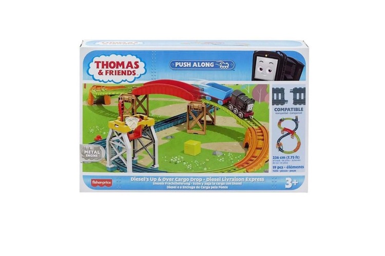 Thomas & Friends Diesel’s Up & Over Cargo Drop Push Along Train set